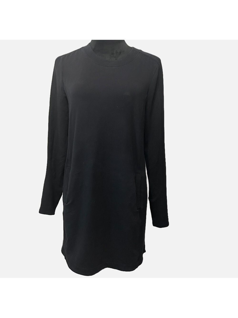 Athleta Sweatshirt Women's Size S Black Dress Pockets  Sleeve Zipper Pocket